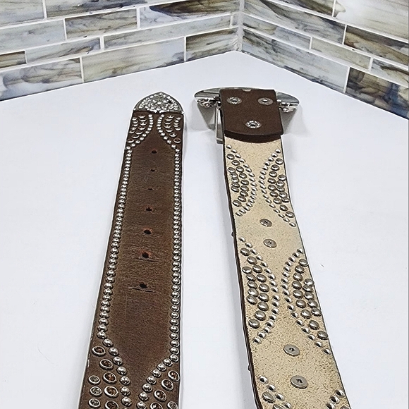 Vintage Rhinestone Studded Buckle Belt - Picture 5 of 14